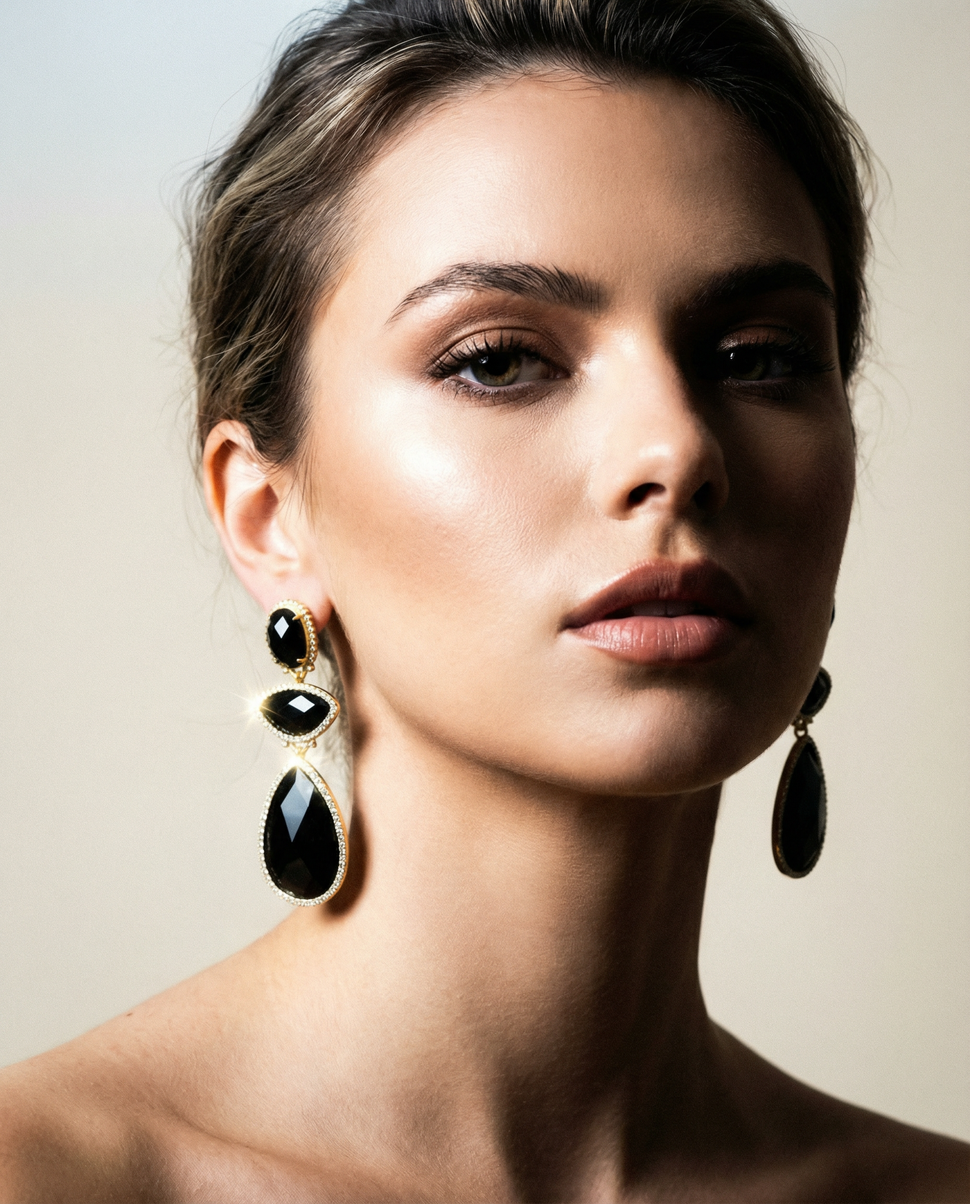Triple Drop Gemstone Earrings
