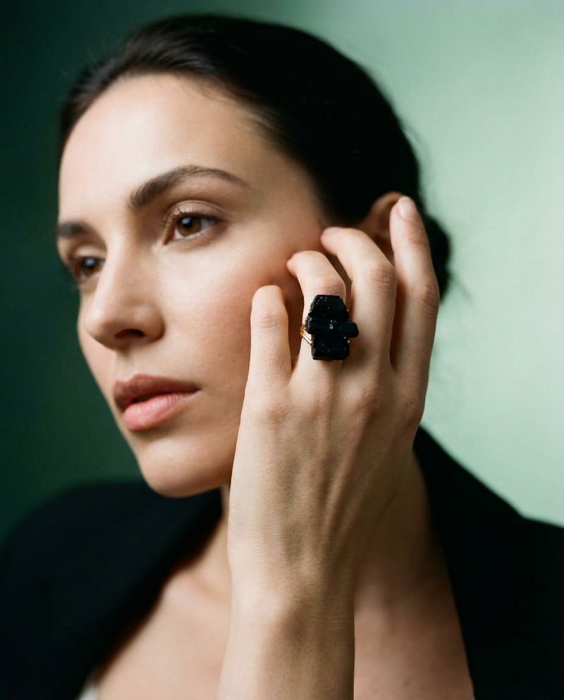 Black Tourmaline Ring – Gemstone Ring
