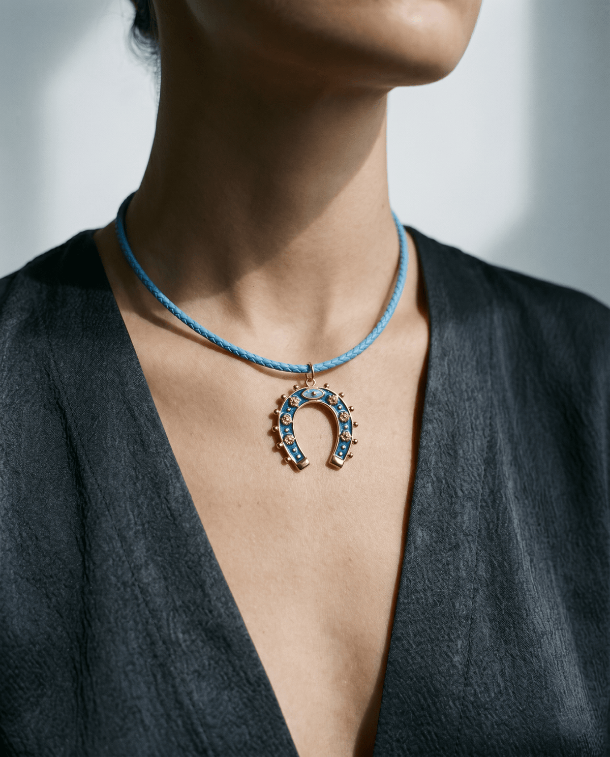 Evil eye horseshoe protection necklace – Phoebe's