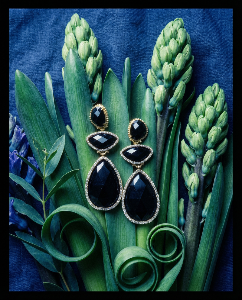 Triple Drop Gemstone Earrings