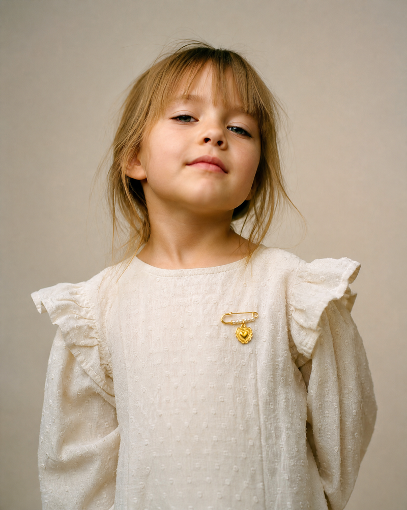 Heart Charm Pearl Pin Brooch | Kids & Baby Gift