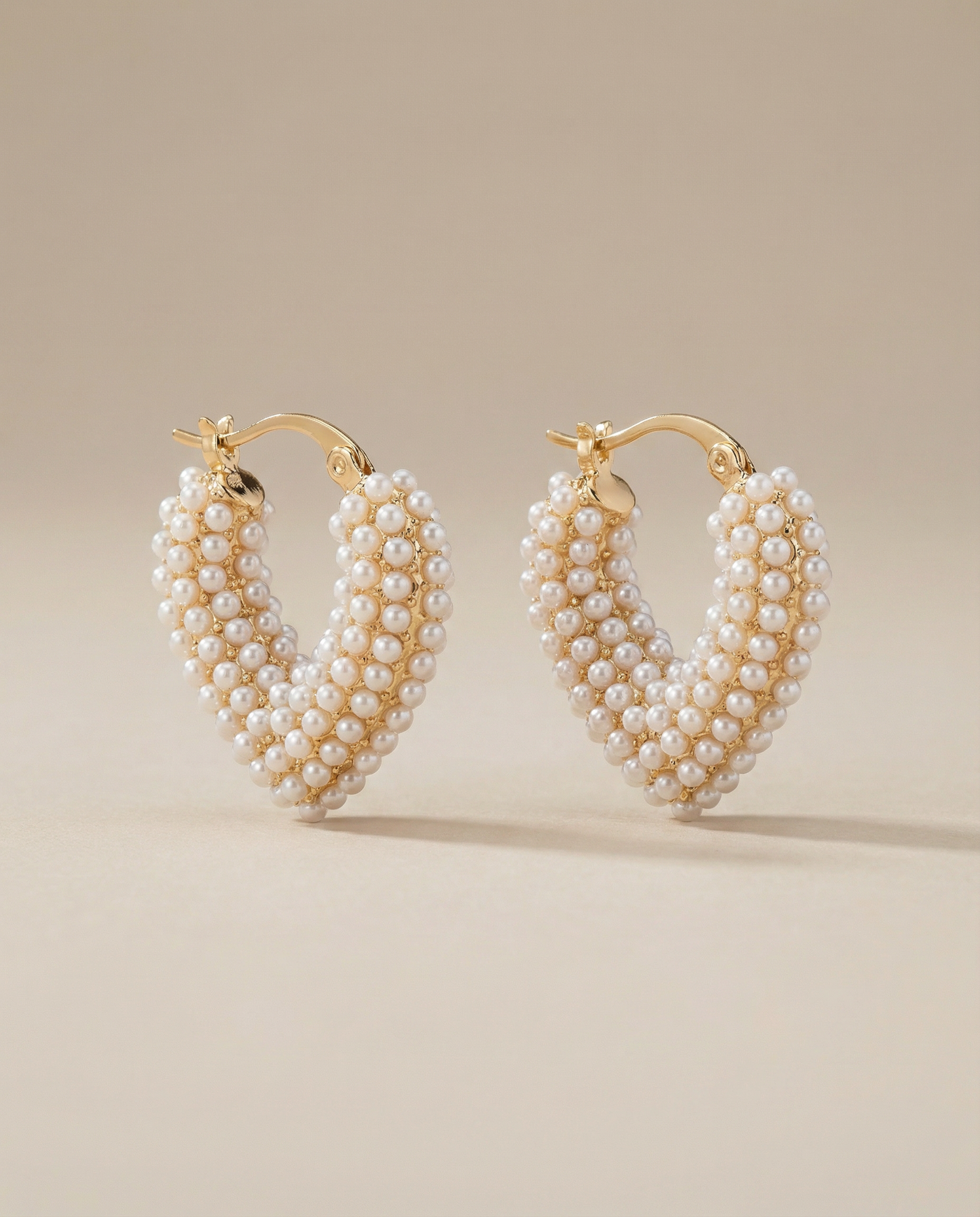 Small Pearl Hoop Earrings