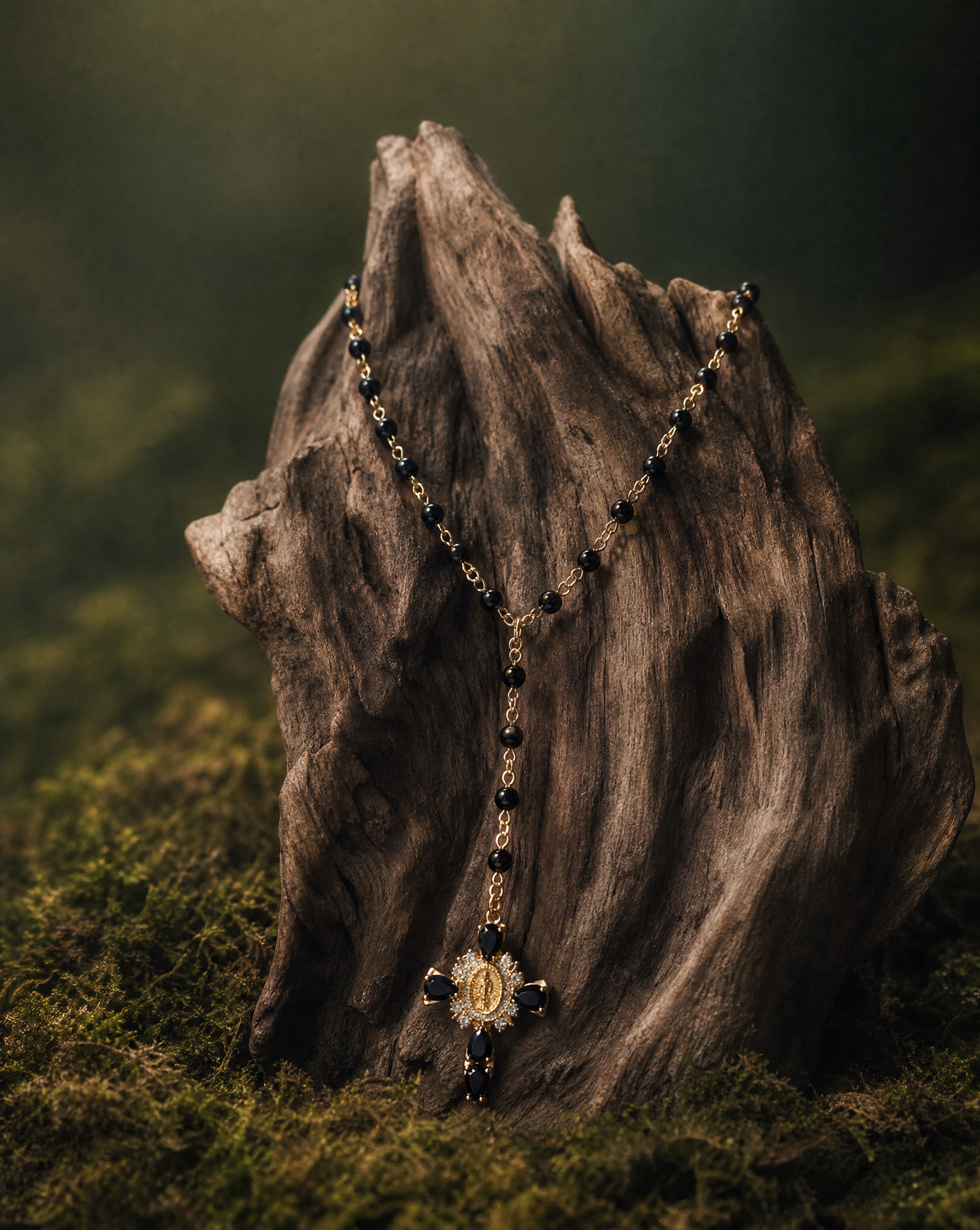 Midnight Rosary Necklace
