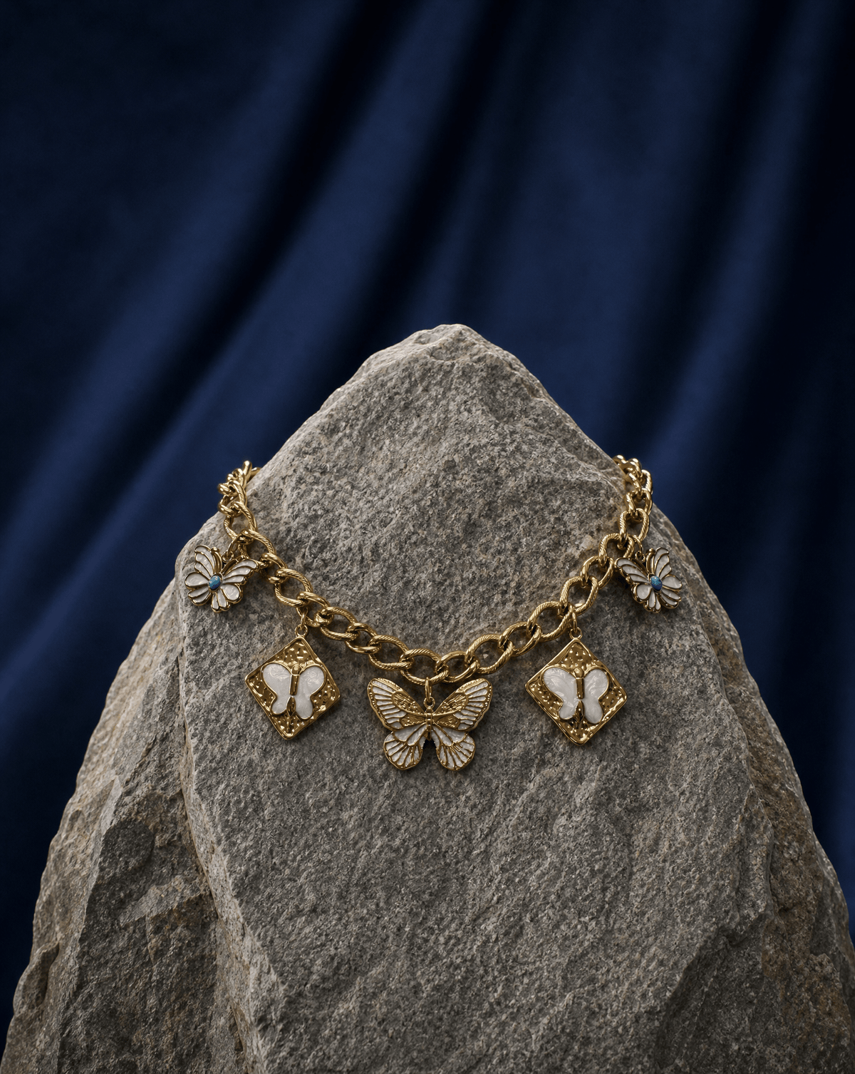 Golden Jungle butterfly charm necklace – Phoebe's