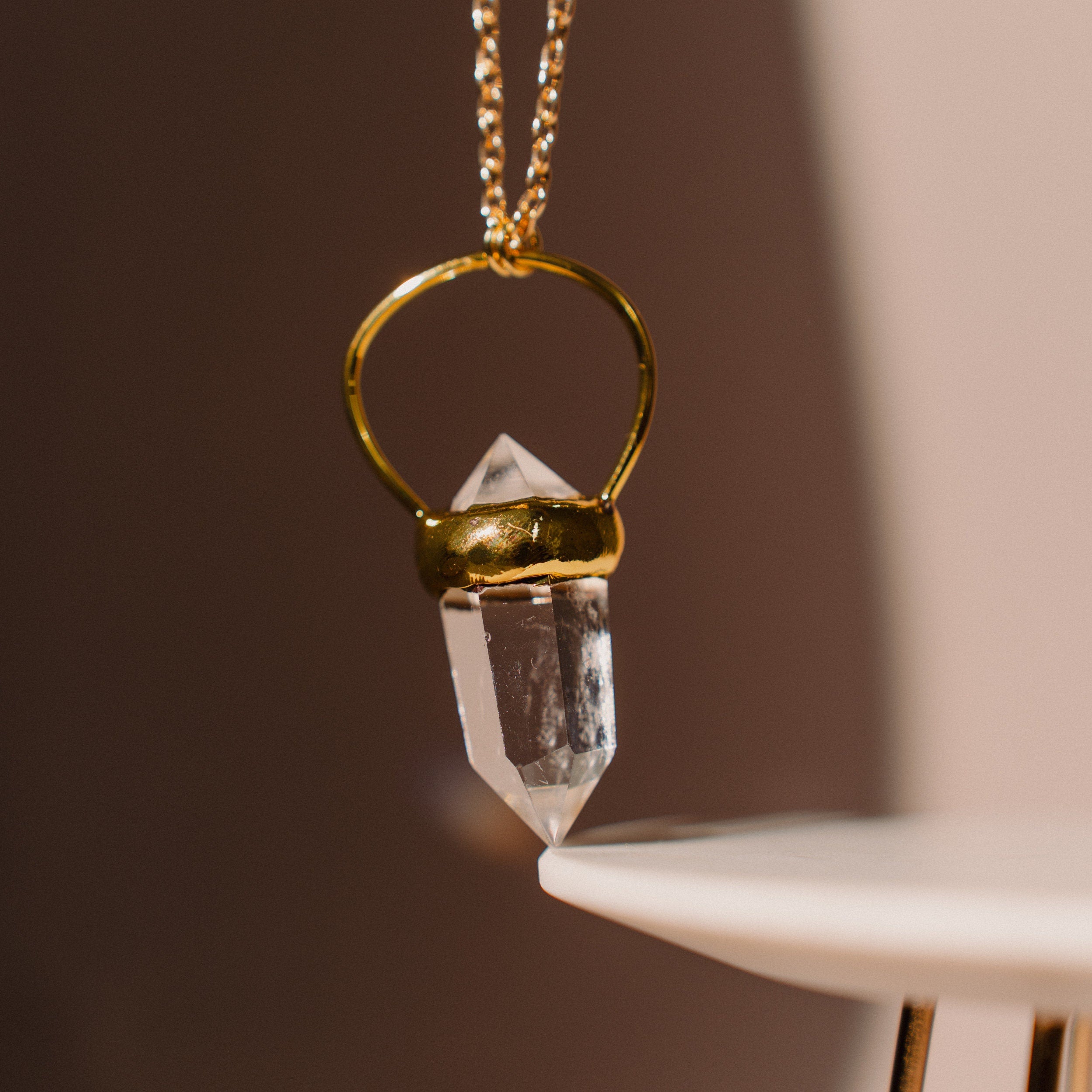 Crystal Necklace, 18k Gold Plated Necklace, Gift Handmade