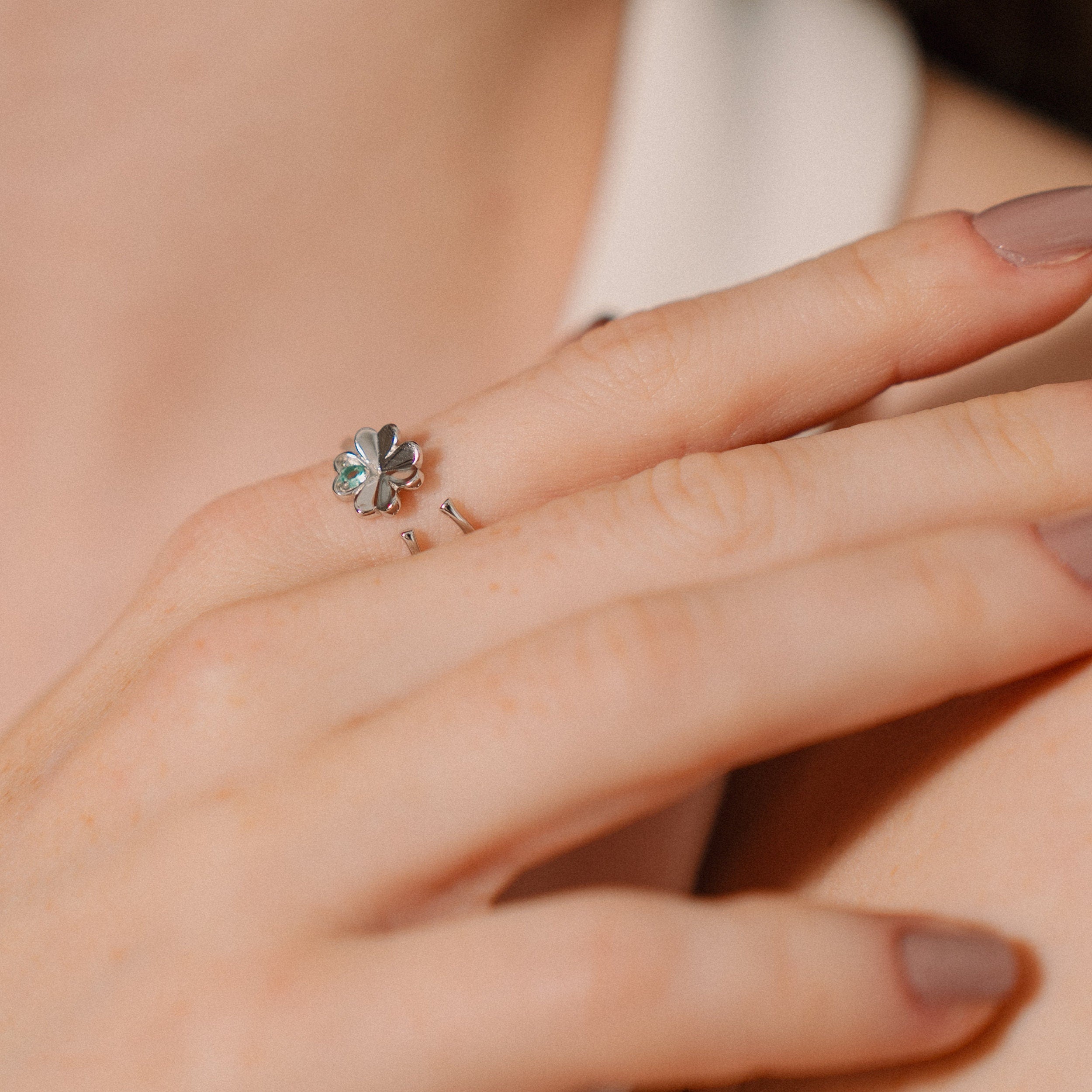 Clover Ring, S925 Sterling Silver Ring, Lucky Gift