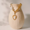 Catholic Gold Necklace, Mary Charm, Pearl Necklace