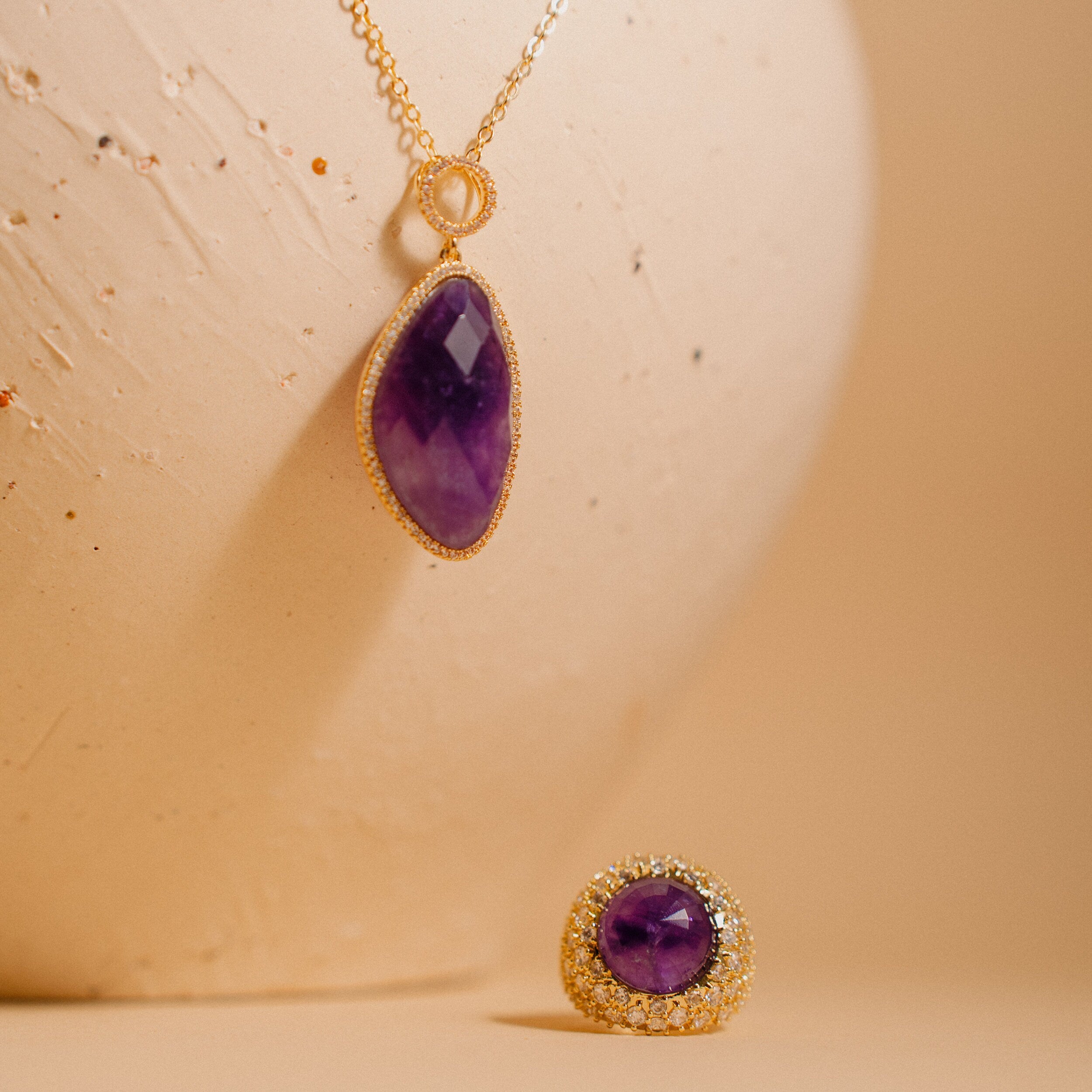 Amethyst Necklace, Set Jewelry, Gift for Her