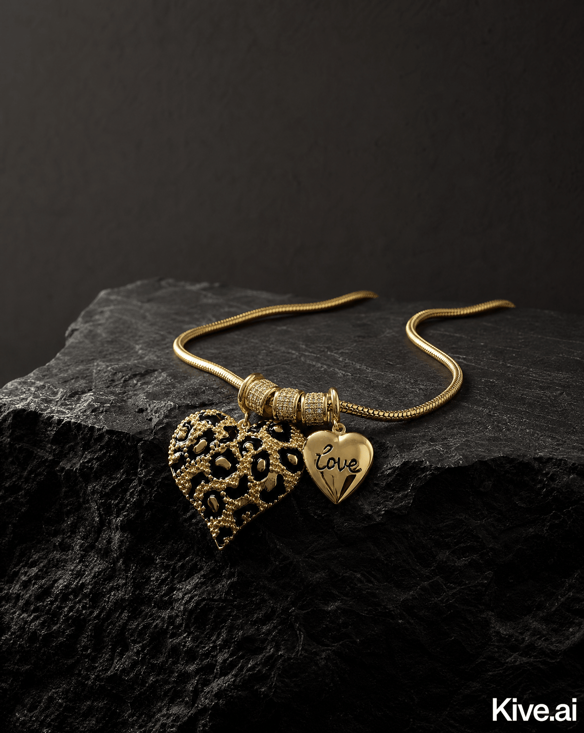 Leopard heart customizable charm necklace – Phoebe's