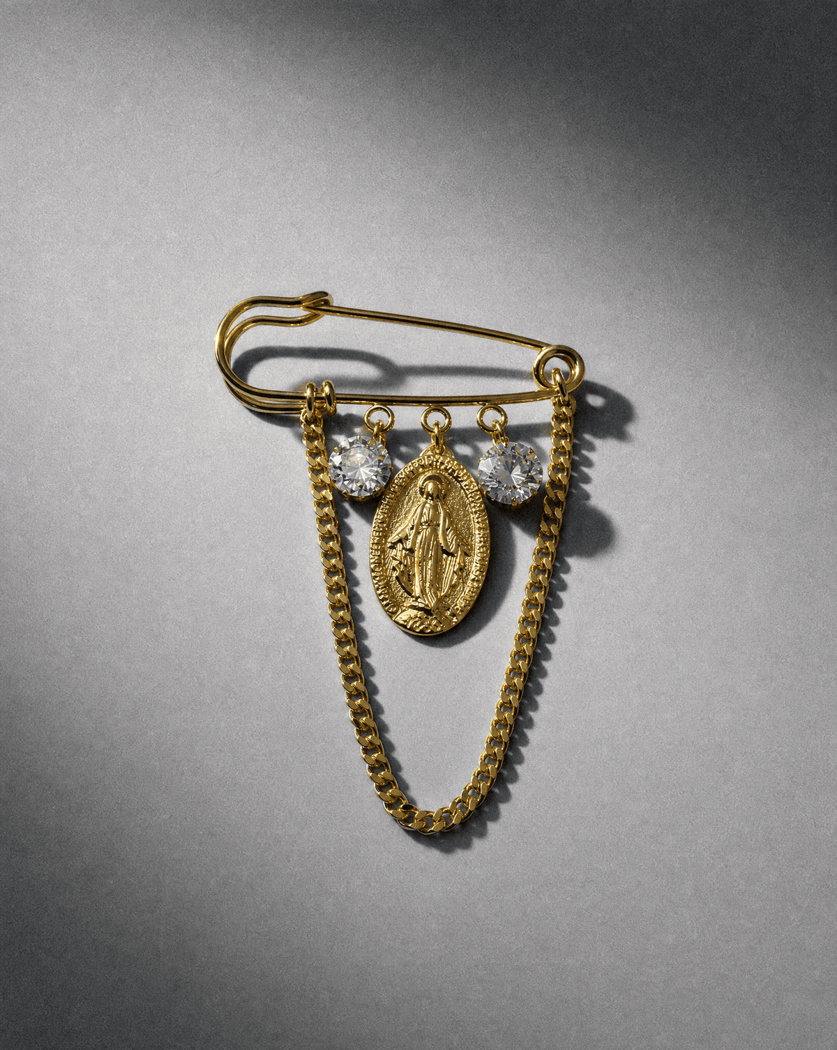 Miraculous Mary medal and crystal pin brooch – Phoebe's