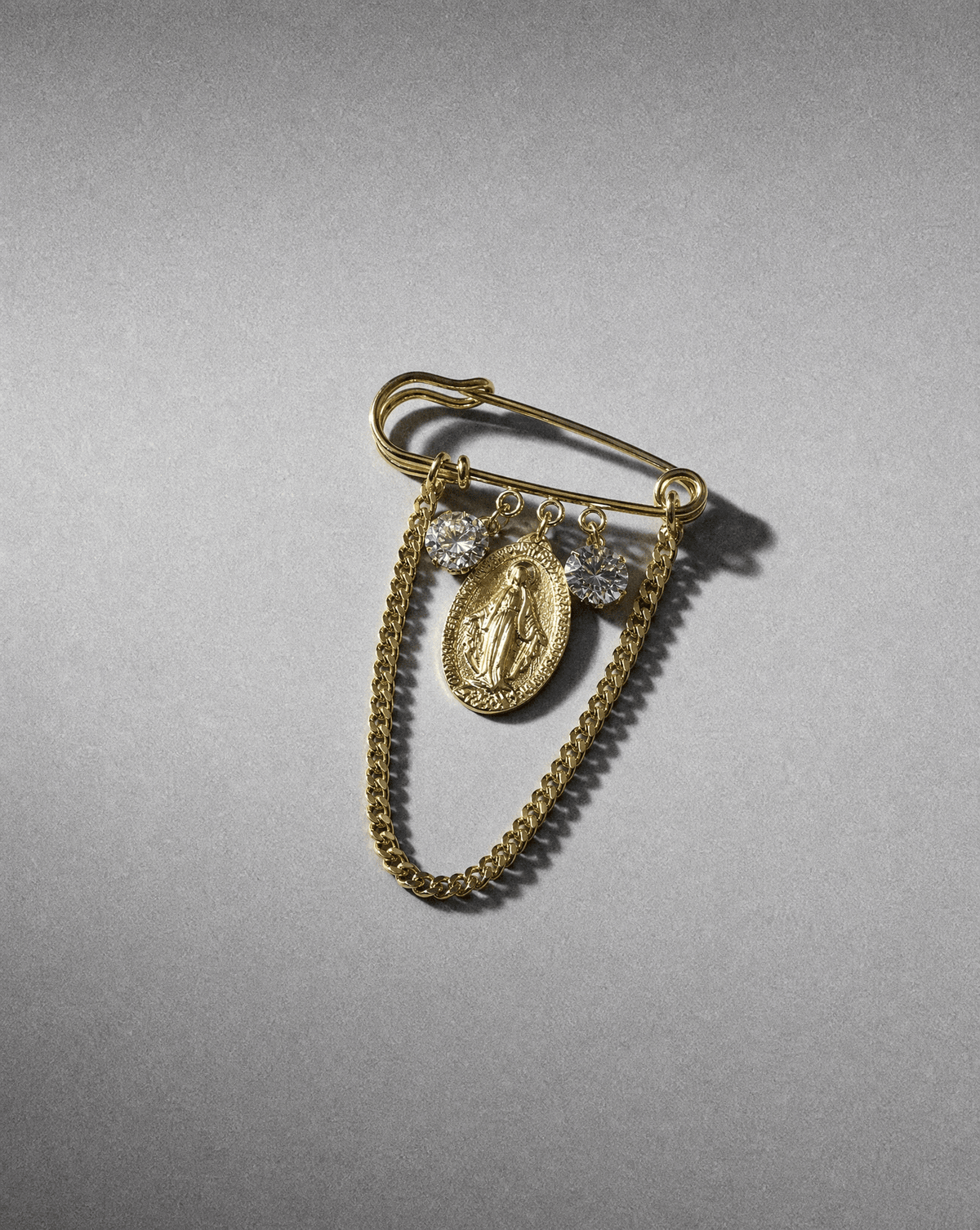 Miraculous Mary medal and crystal pin brooch – Phoebe's