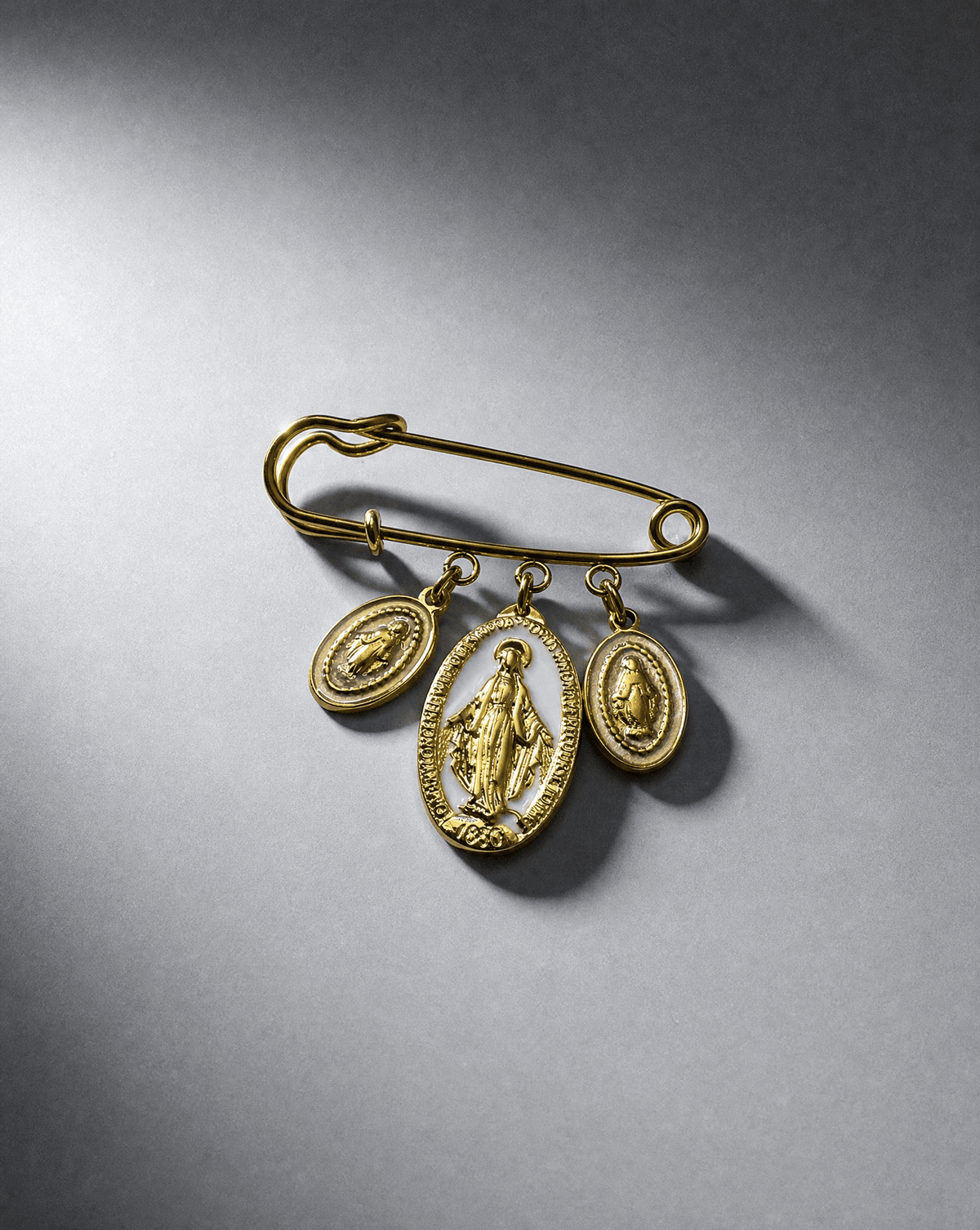 Miraculous Medal triple charm pin brooch – Phoebe's