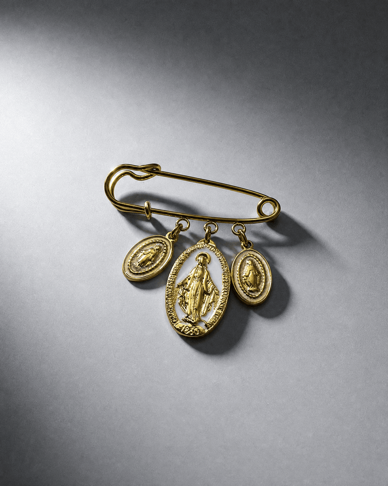 Miraculous Medal triple charm pin brooch – Phoebe's