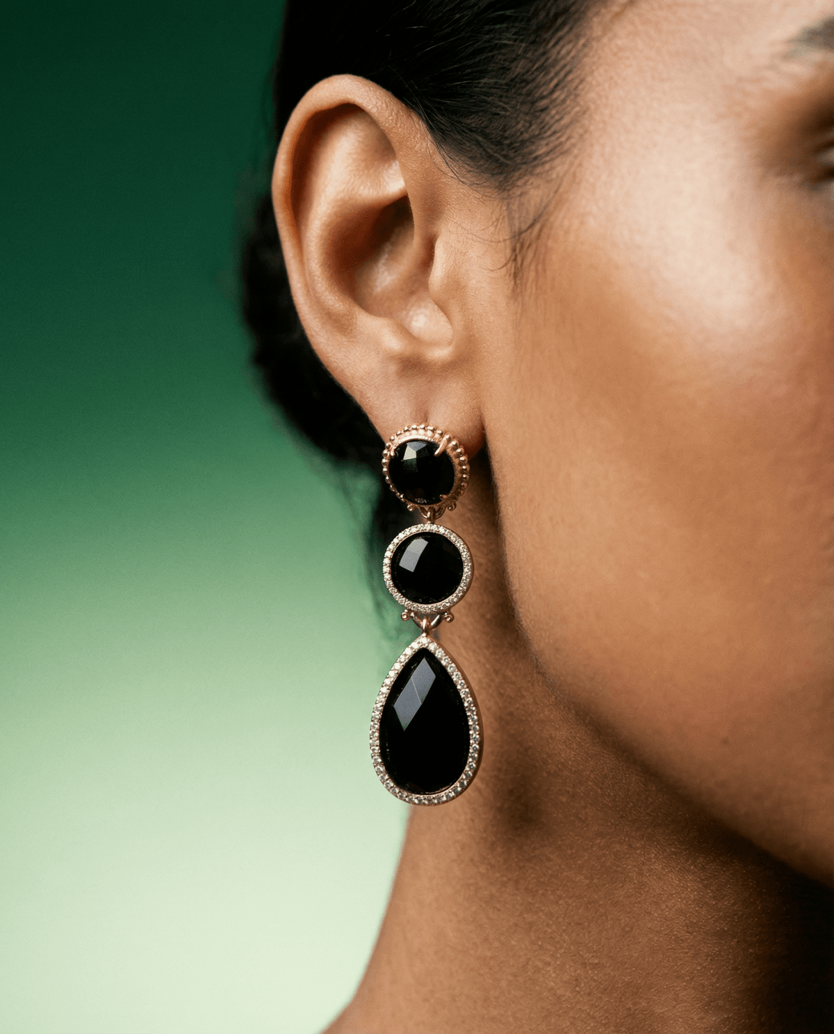 Natural gemstone statement dangle earrings – Phoebe's
