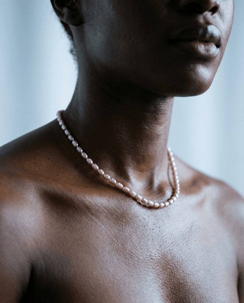 Opal Pink Freshwater Pearl Choker, Oversized Pearl Pendant – Phoebe's