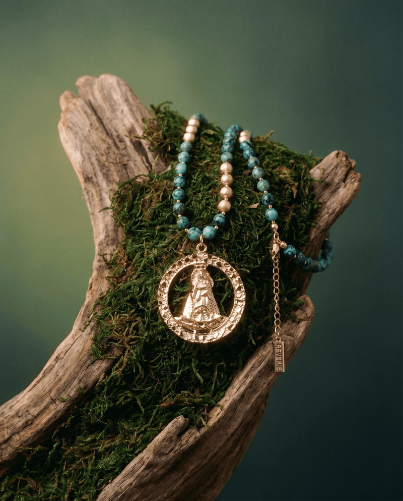Our Lady Star of the Sea green jasper long necklace – Phoebe's