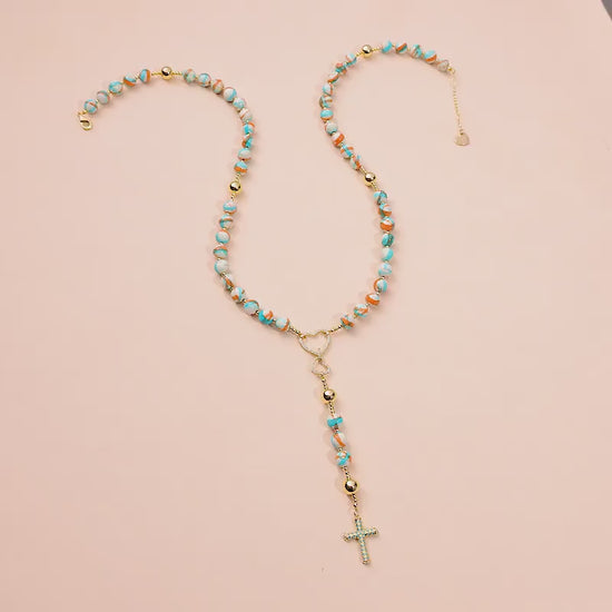 Rosary, Colorful Glass Beads, Personalized Gift