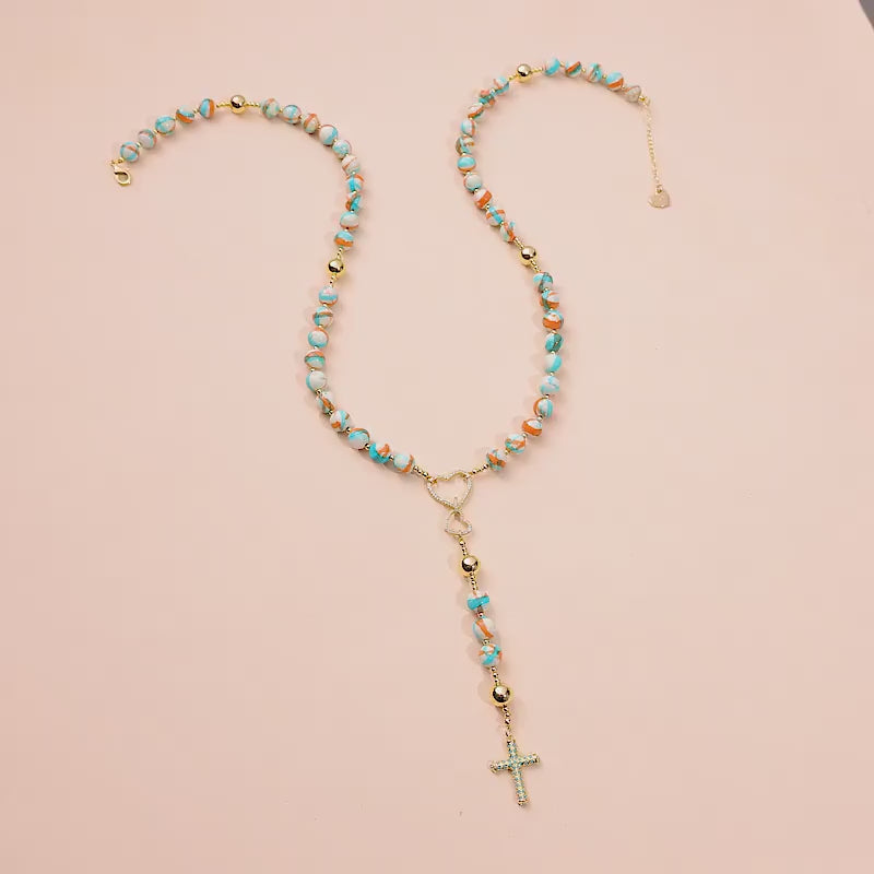 Rosary, Colorful Glass Beads, Personalized Gift