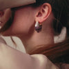 Amethyst earrings, amethyst gold moon, raw amethyst earrings, Round amethyst earrings, amethyst earrings gold plated 18k, handmade jewelry