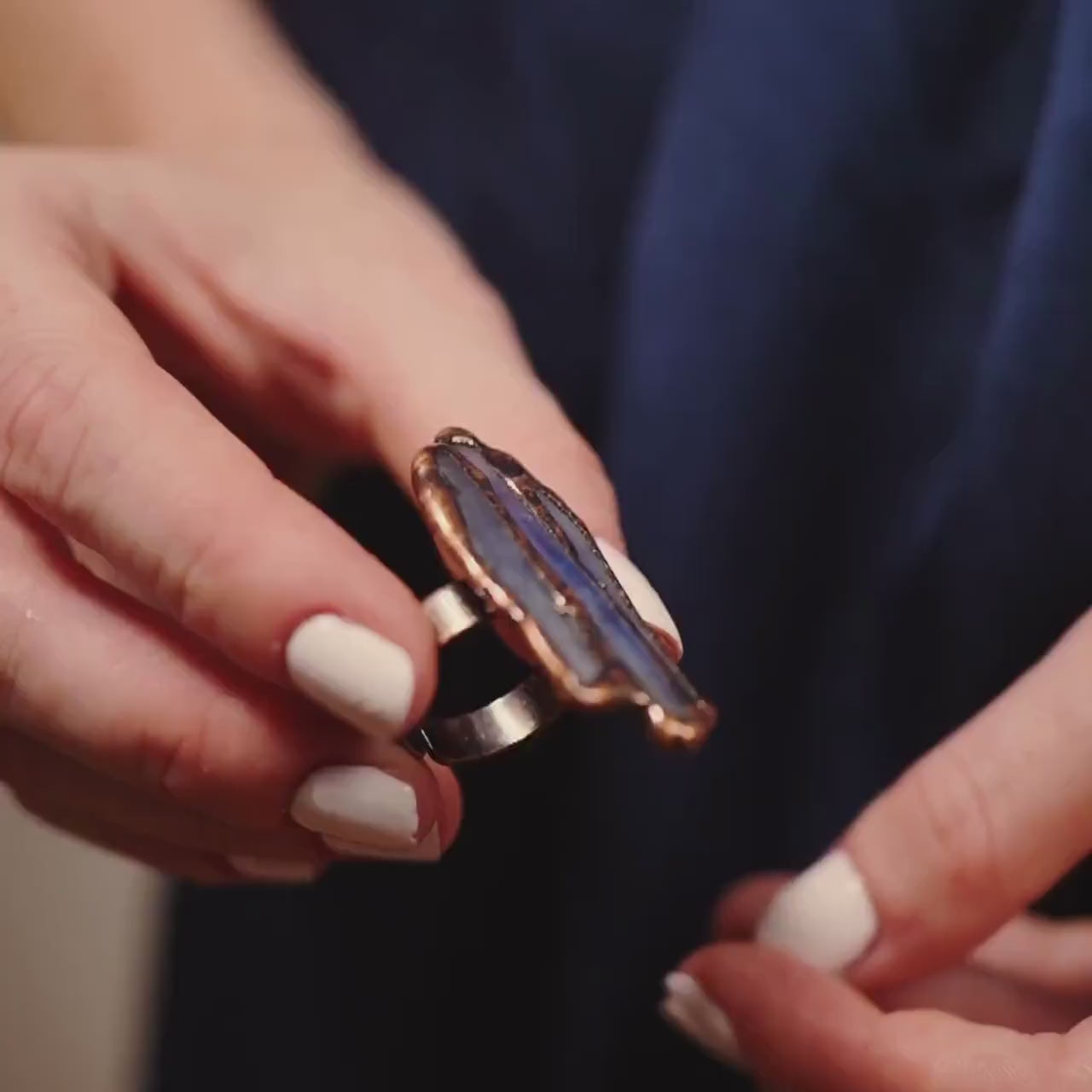 kyanite Ring, Gemstone Ring, Ring for Women, Balance Stone