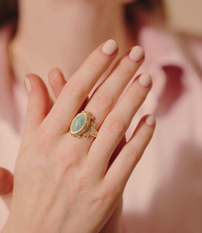 Amethyst or Aventurine Necklace with Gold Chain