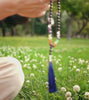 Blue Aventurine Mala Necklace, Stone of the Stars, 108 Bead, Welfare Crystal Necklace, Japa Mala, Meditation Necklace