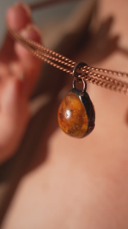 Citrine Quartz Solar Necklace