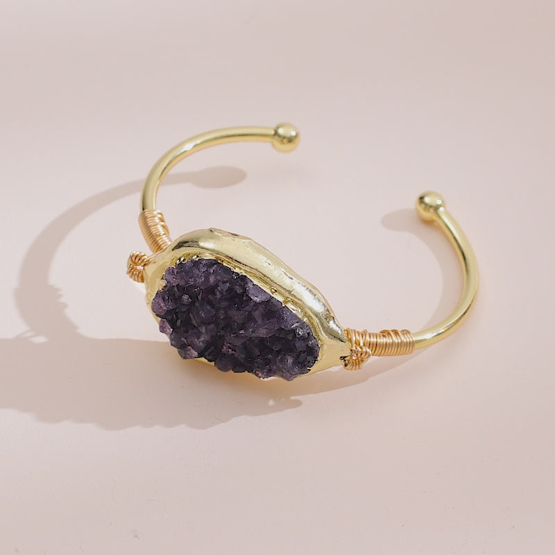 Amethyst Bracelet, 18K Gold Plated Bracelet