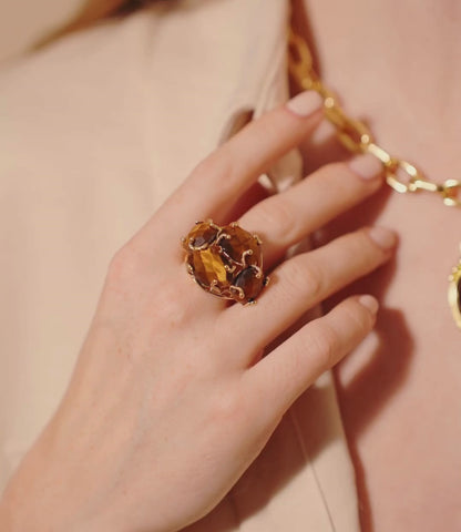 Tiger's Eye Necklace & Gemstone Ring– Strength and Instinctive Elegance