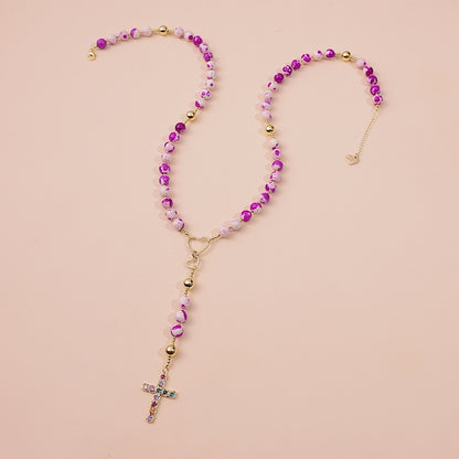 Rosario personalizado, colgante de cruz, regalo católico