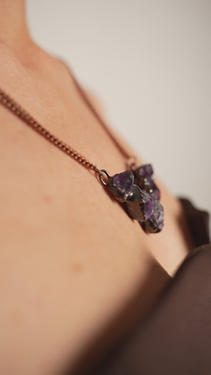 Mystical Amethyst and Bronze Necklace