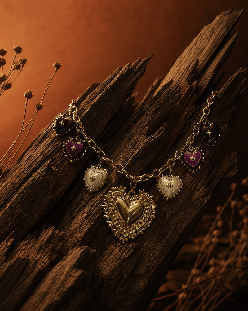 Sacred Heart charms statement chain necklace – Phoebe's
