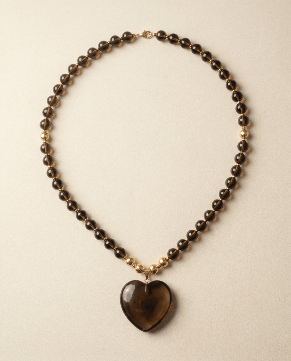 Smoky Quartz Heart Long Necklace, view 2 – Phoebe's