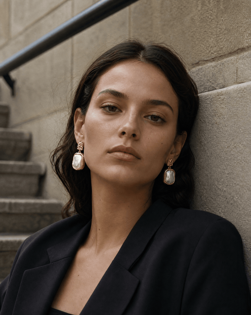 Textured baroque-style pearl drop earrings – Phoebe's